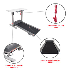 Sunny Health & Fitness Treadmill with Detachable Automated Desk