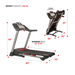 Sunny Health & Fitness Strength™ Electric Folding Treadmill with Bluetooth Speakers, Incline & Heart Rate Monitoring