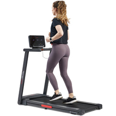 Sunny Health & Fitness Slim Interactive Smart Foldable Treadmill