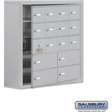 Surface Mounted Cell Phone Locker with 12 A Doors (11 usable) 4 B Doors in Sandstone - Resettable Combination Locks by Salsbury