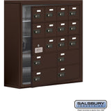 Surface Mounted Cell Phone Locker with 12 A Doors (11 usable) 4 B Doors in Sandstone - Resettable Combination Locks by Salsbury