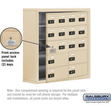 Surface Mounted Cell Phone Locker with 12 A Doors (11 usable) 4 B Doors in Sandstone - Resettable Combination Locks by Salsbury