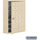 Surface Mounted Cell Phone Locker with 20 A Doors (19 usable) 4 B Doors in Aluminum - Keyed Locks by Salsbury