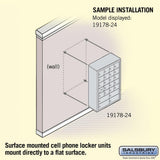 Surface Mounted Cell Phone Locker with 20 A Doors (19 usable) 4 B Doors in Aluminum - Keyed Locks by Salsbury