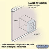 Surface Mounted Cell Phone Storage Locker with 15 A Doors (14 usable) in Aluminum - Keyed Locks by Salsbury