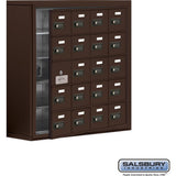 Surface Mounted Cell Phone Storage Locker with 20 A Doors (19 usable) in Aluminum - Keyed Locks by Salsbury