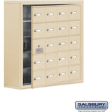 Surface Mounted Cell Phone Storage Locker with 20 A Doors (19 usable) in Aluminum - Keyed Locks by Salsbury