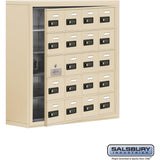 Surface Mounted Cell Phone Storage Locker with 20 A Doors (19 usable) in Aluminum - Keyed Locks by Salsbury