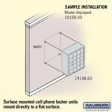 Surface Mounted Cell Phone Storage Locker with 20 A Doors (19 usable) in Aluminum - Keyed Locks by Salsbury