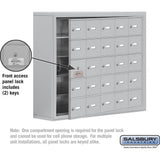 Surface Mounted Cell Phone Storage Locker with 25 A Doors (24 usable) in Aluminum - Keyed Locks by Salsbury