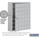 Surface Mounted Cell Phone Storage Locker with 35 A Doors (34 usable) in Aluminum - Keyed Locks by Salsbury