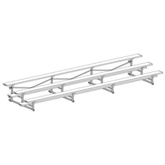 Jaypro Indoor Bleacher - 7-1/2 ft. (3 Row - Single Foot Plank) - Tip & Roll BLCH-375TRG