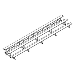 Jaypro Indoor Bleacher - 7-1/2 ft. (3 Row - Single Foot Plank) - Tip & Roll BLCH-375TRG