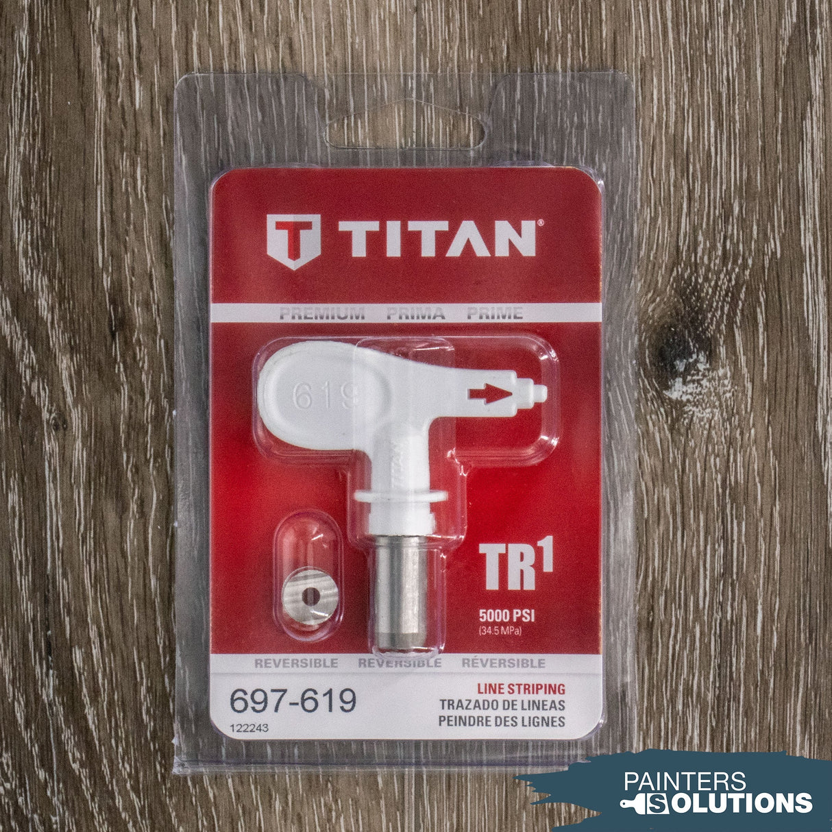 Titan TR1 White Line Striping Reversible Tip