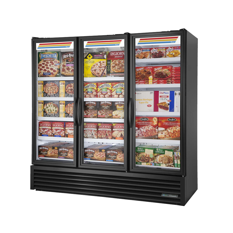 True Refrigeration FLM-81F~TSL01_BL Full Length Freezer Merchandiser Three-Section