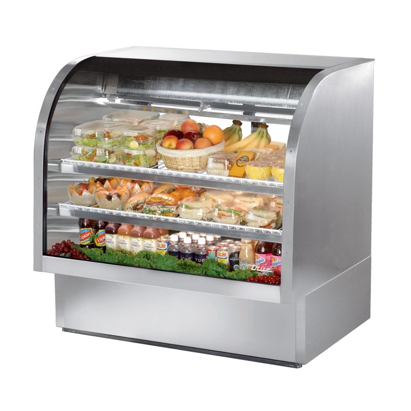True Refrigeration TCGG-48-S-HC-LD Curved Glass Deli Case 48-1/4