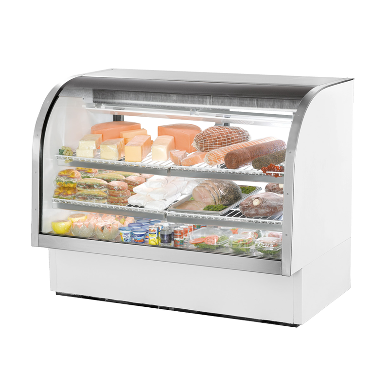 True Refrigeration TCGG-60-HC-LD Curved Glass Deli Case 60-1/4