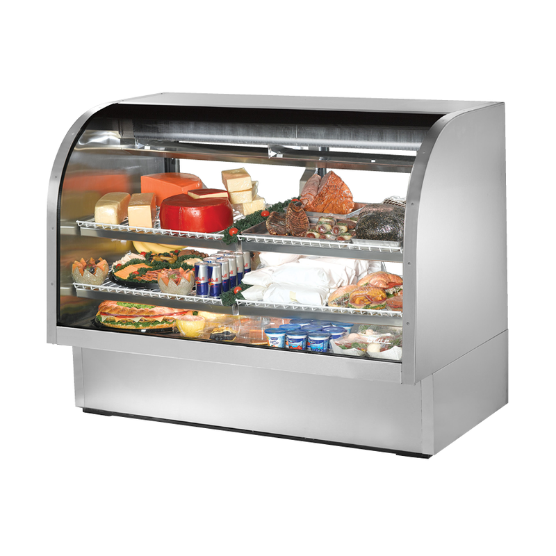 True Refrigeration TCGG-60-S-HC-LD Curved Glass Deli Case 60-1/4