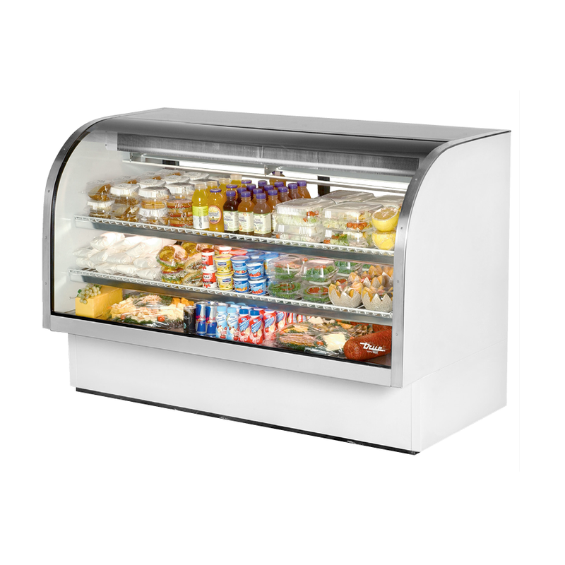 True Refrigeration TCGG-72-HC-LD Curved Glass Deli Case 72-1/4
