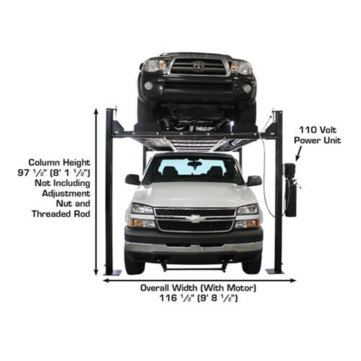 Atlas Garage PRO8000EXT-L 8,000 lb Extra Tall/Extra Long 4-Post Lift