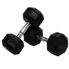 VTX 5 lb - 100 lb 8-sided Urethane Dumbbell Set with Horizontal Rack