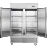 54"W Commercial Refrigerator 42 cu. ft. 2 Solid Door Reach-In Refrigerator