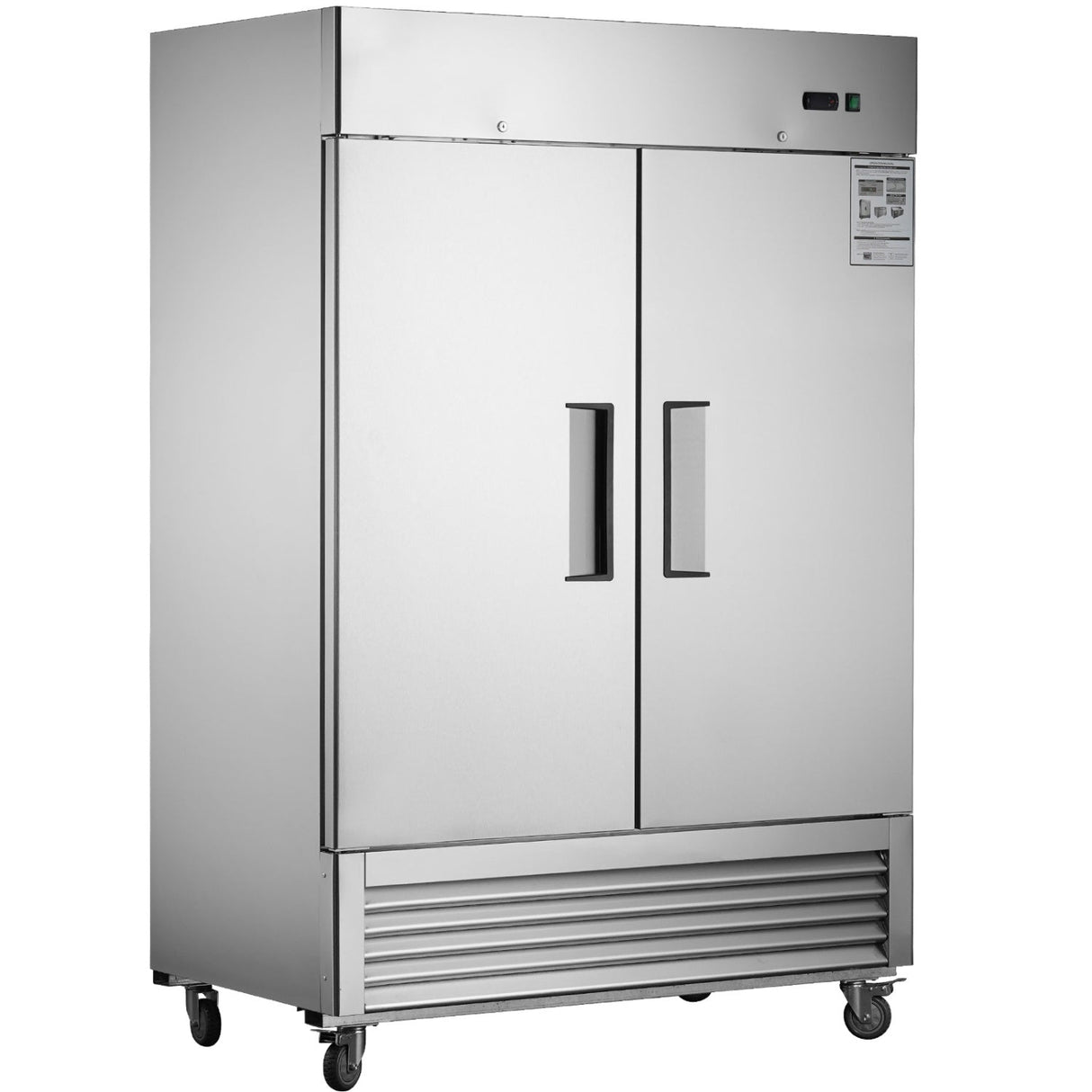 54"W Commercial Refrigerator 42 cu. ft. 2 Solid Door Reach-In Refrigerator