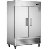 54"W Commercial Refrigerator 42 cu. ft. 2 Solid Door Reach-In Refrigerator