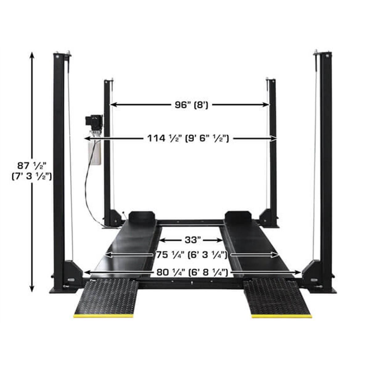 Atlas Apex 8 ALI Certified 8,000 lb 4-Post Lift