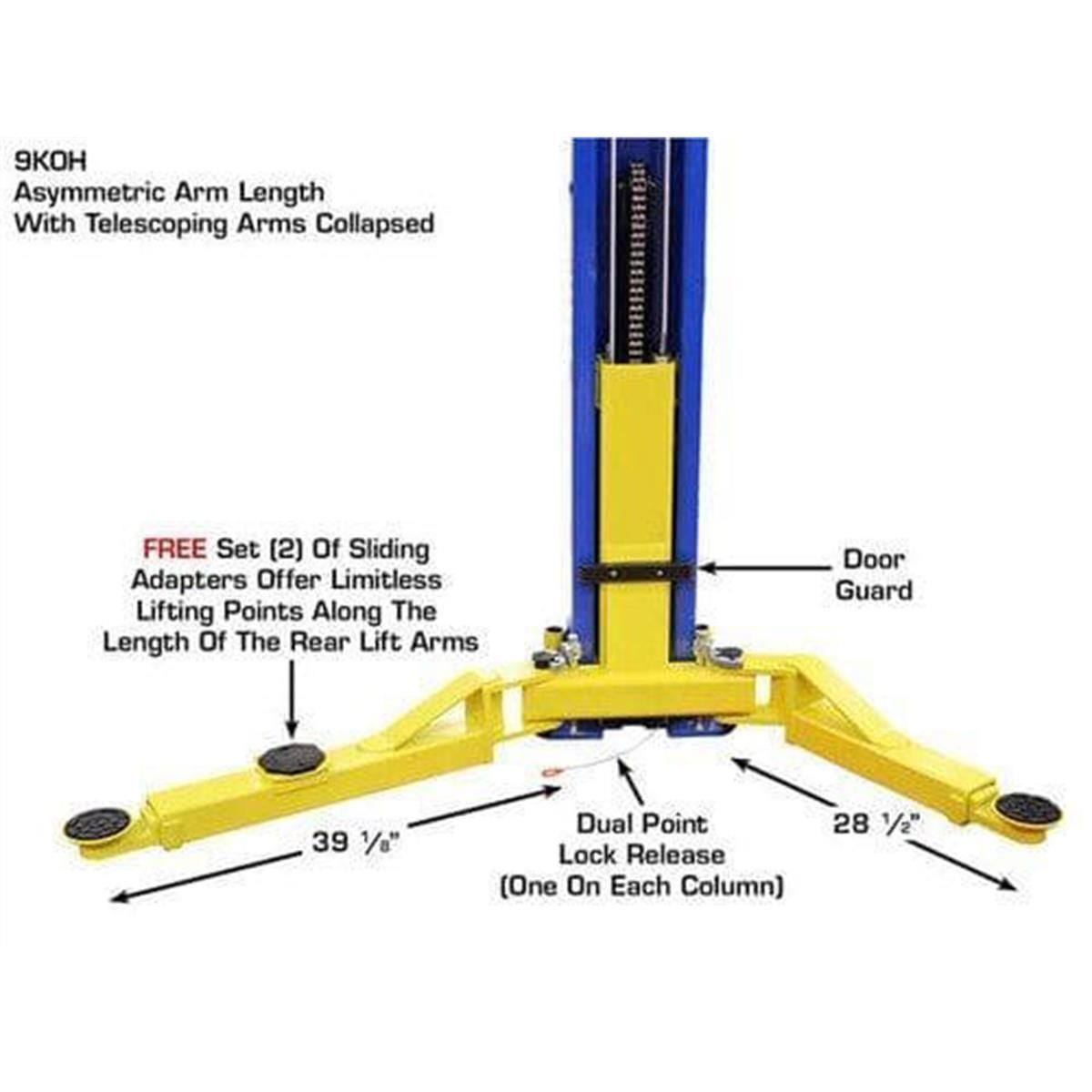 Atlas 9KOHX 9,000 lb Overhead 2-Post Lift